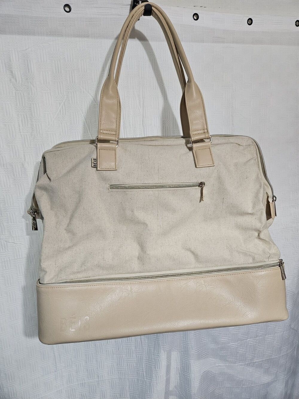 Beis Weekender Bag Beige Canvas, Overnight